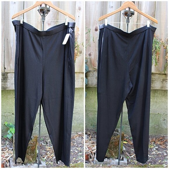 Eileen Fisher NWOT -  Slouchy Ankle Pants in Fine Tencel Jersey, Black, 2X Plus - Picture 2 of 12